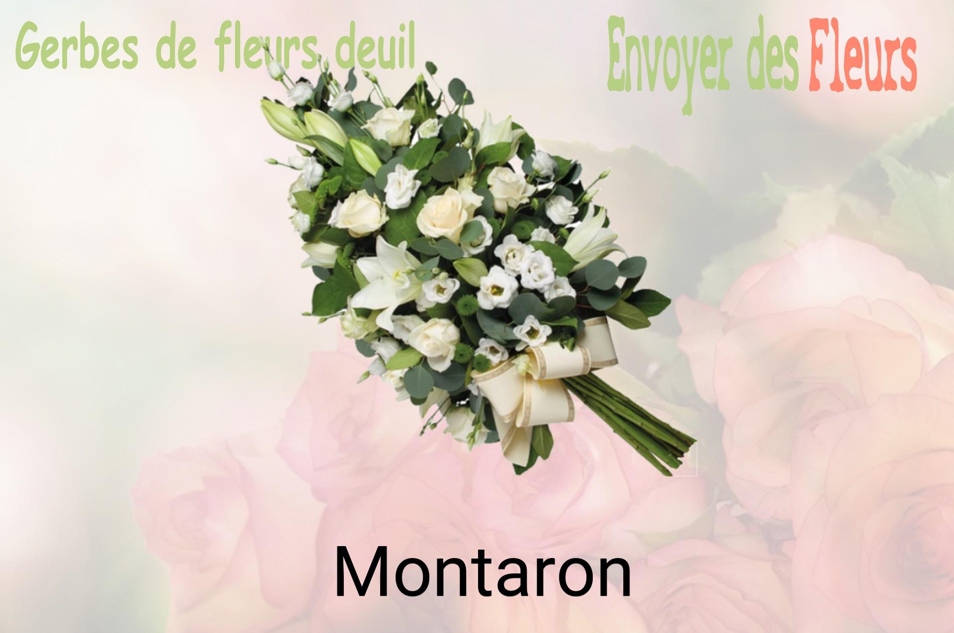 Gerbe de fleurs de deuil livrée à Montaron